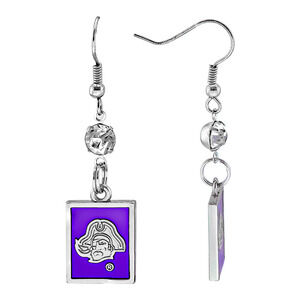 East Carolina University Pirates Women's Square Dangle Earrings, Fish Hook, NCAA